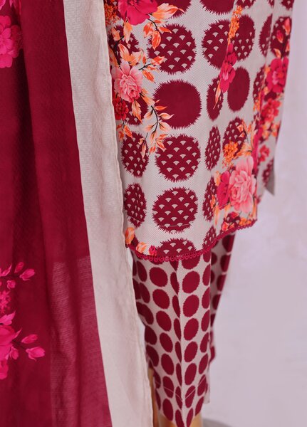 Hz Textiles Unstitched Printed Viscose Linen 3 Piece Suit HZ26ULW LW-5048 - Winter Collection