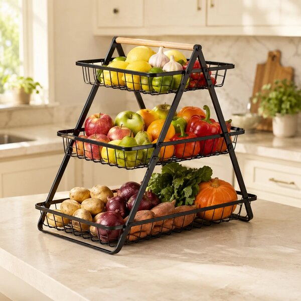 3-Tier Fruit Basket – Multi-Level Fruit & Vegetable Storage Organizer for Kitchen & Dining