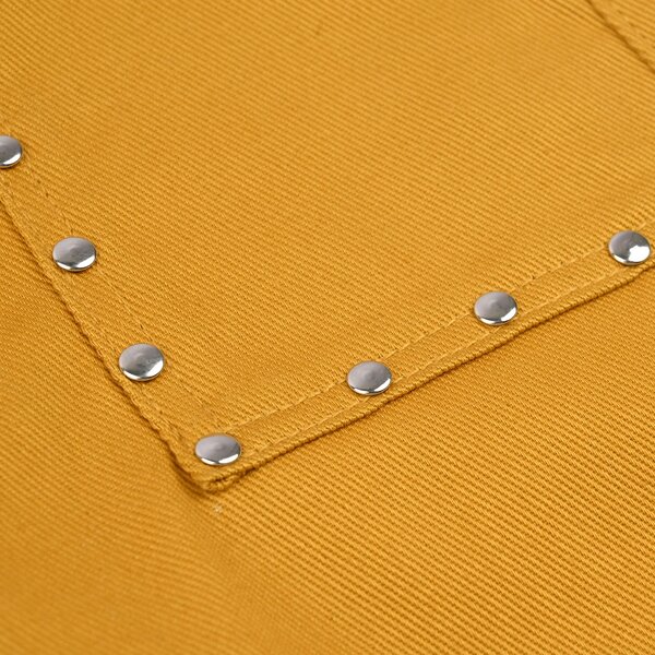 Girls Cotton Twill Woven Pants Eyelets – Mustard