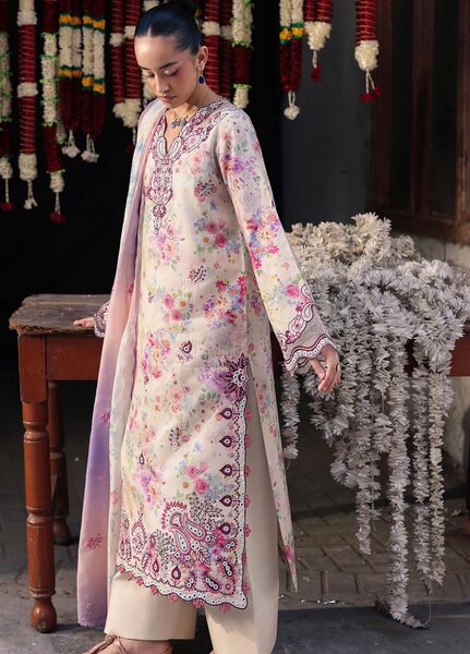 Nissa by RajBari Unstitched Embroidered Viscose 3 Piece Suit RB26UNV D-08 - Winter Collection