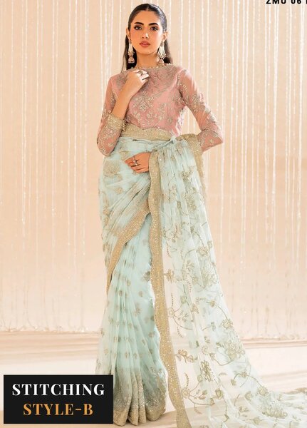 Maheer by Zarif Embroidered Net Suits Unstitched 3 Piece ZR25UF ZMU 06 Esme - Formals Collection