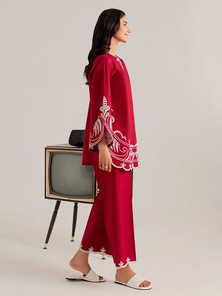 SYLANE - 2Pc Embroidered Co-ords Set