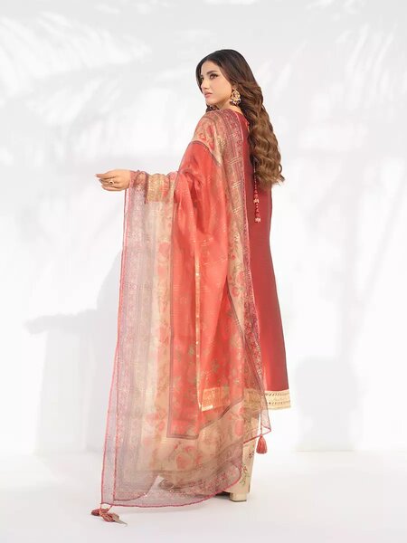 Salitex Unstitched Embroidered Raw Silk 3 Piece Suit SUNW7NO108 - Festive Collection