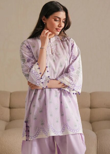 Cross Stitch Unstitched Lawn Printed Lawn 2 Piece Suit CS26UD D-13 Opulent Orchid - Summer Collection